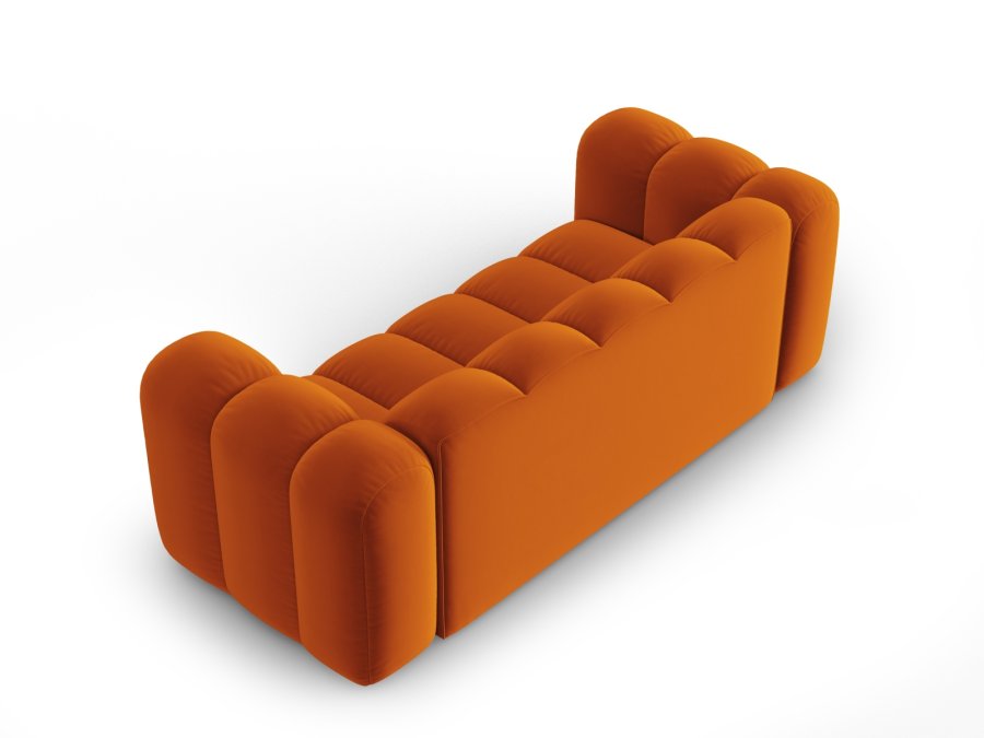 MICADONI Lupin sofa, 2 sder - orange fljl og sort plast