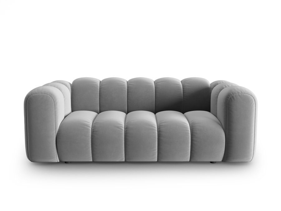MICADONI Lupin sofa, 2 sder - gr fljl og sort plast