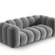 MICADONI Lupin sofa, 2 sder - gr fljl og sort plast