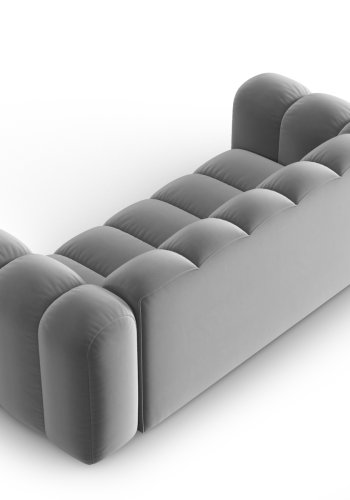 MICADONI Lupin sofa, 2 sder - gr fljl og sort plast