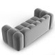 MICADONI Lupin sofa, 2 sder - gr fljl og sort plast