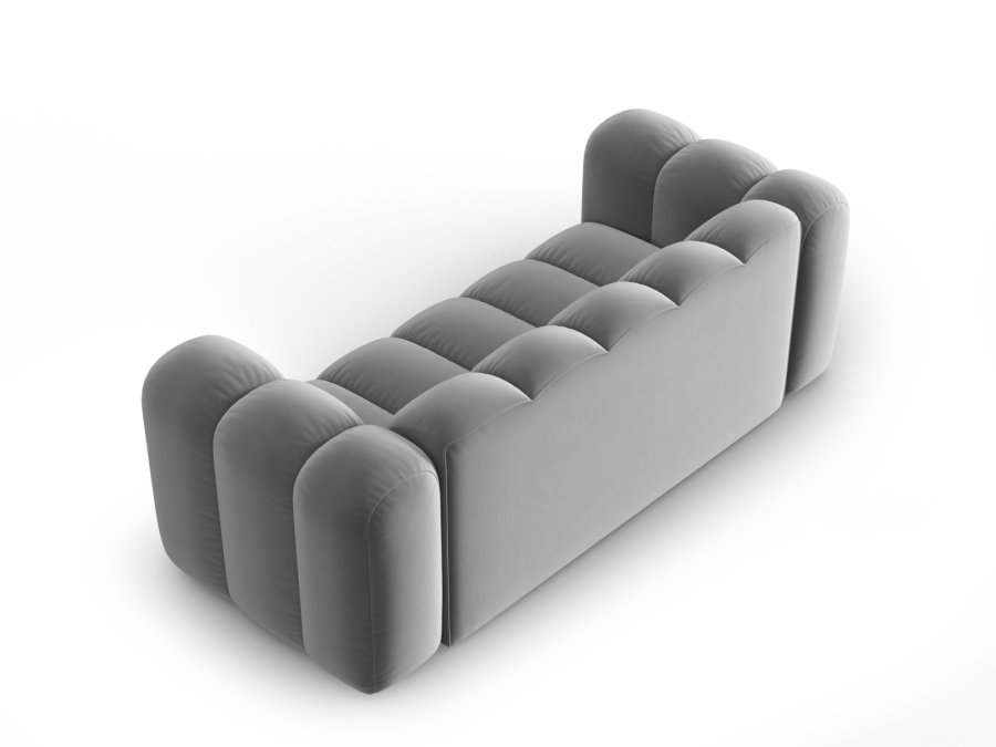 MICADONI Lupin sofa, 2 sder - gr fljl og sort plast
