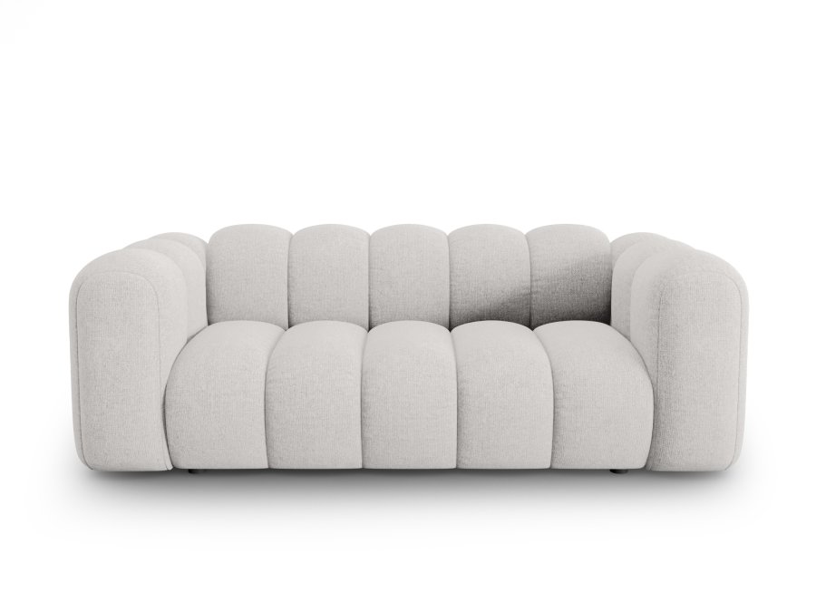 MICADONI Lupin sofa, 2 sder - gr chenille og sort plast