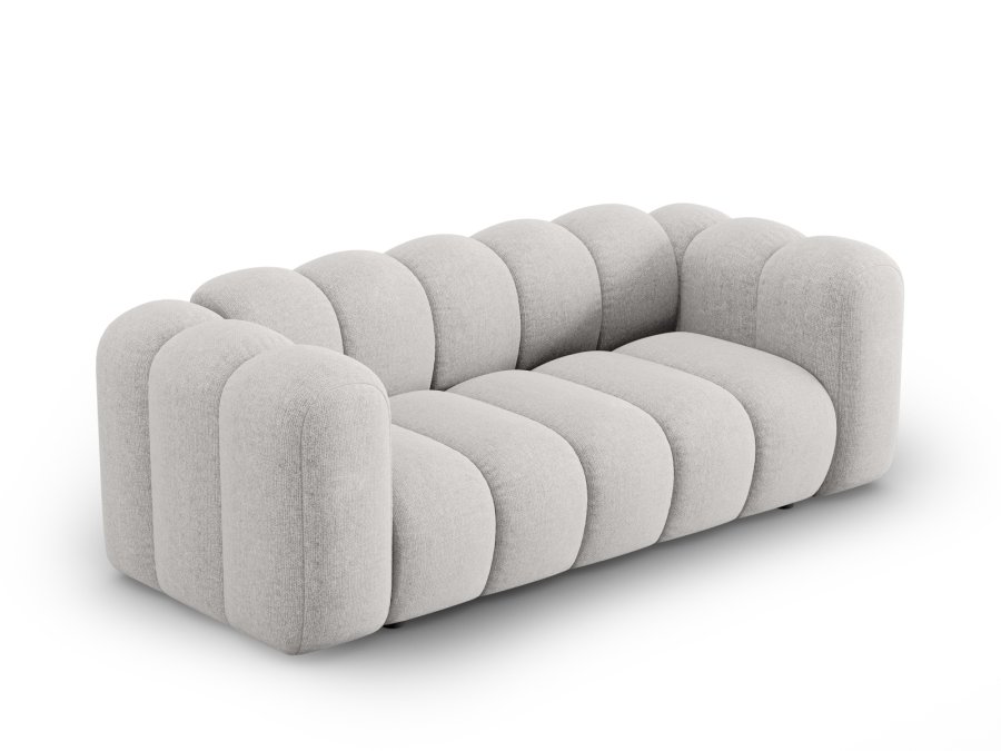 MICADONI Lupin sofa, 2 sder - gr chenille og sort plast