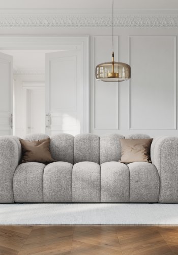 MICADONI Lupin sofa, 2 sder - gr chenille og sort plast