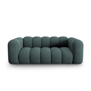 MICADONI Lupin sofa, 2 sder - bl chenille og sort plast