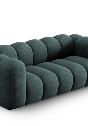 MICADONI Lupin sofa, 2 sder - bl chenille og sort plast