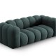 MICADONI Lupin sofa, 2 sder - bl chenille og sort plast