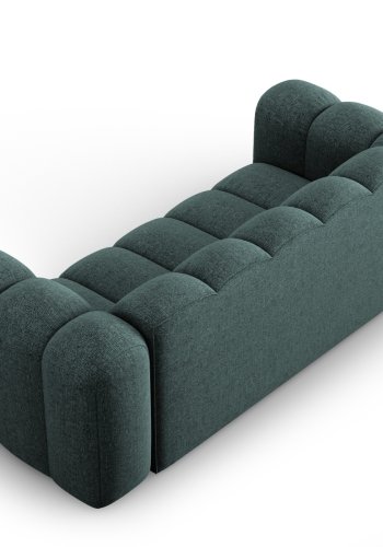 MICADONI Lupin sofa, 2 sder - bl chenille og sort plast