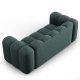 MICADONI Lupin sofa, 2 sder - bl chenille og sort plast