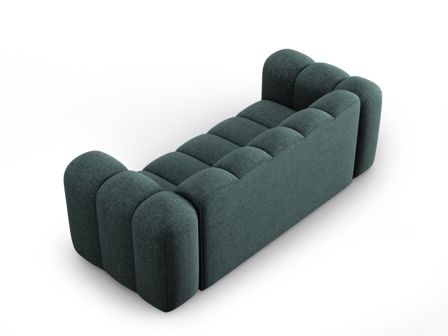 MICADONI Lupin sofa, 2 sder - bl chenille og sort plast