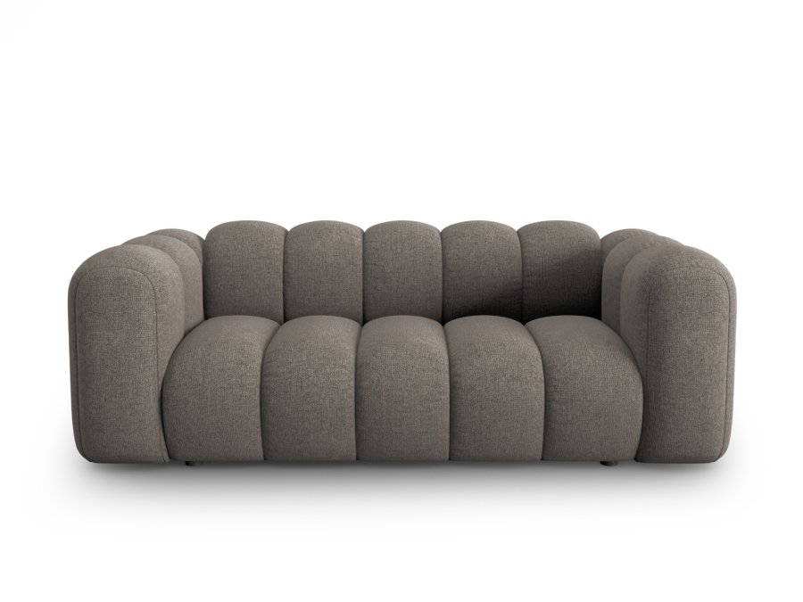MICADONI Lupin sofa, 2 sder - gr chenille og sort plast
