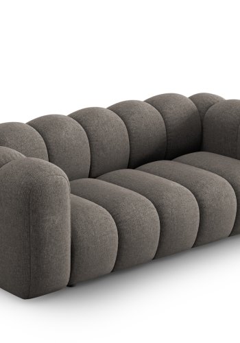 MICADONI Lupin sofa, 2 sder - gr chenille og sort plast
