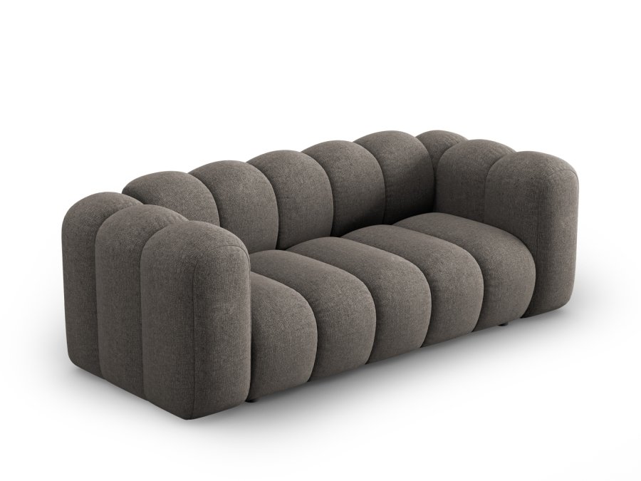 MICADONI Lupin sofa, 2 sder - gr chenille og sort plast