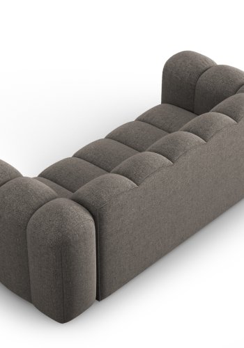 MICADONI Lupin sofa, 2 sder - gr chenille og sort plast