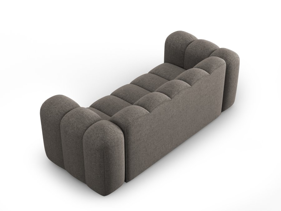 MICADONI Lupin sofa, 2 sder - gr chenille og sort plast