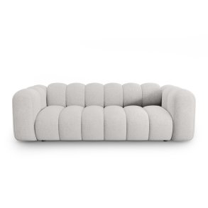 MICADONI Lupin sofa, 3 sder - gr chenille og sort plast