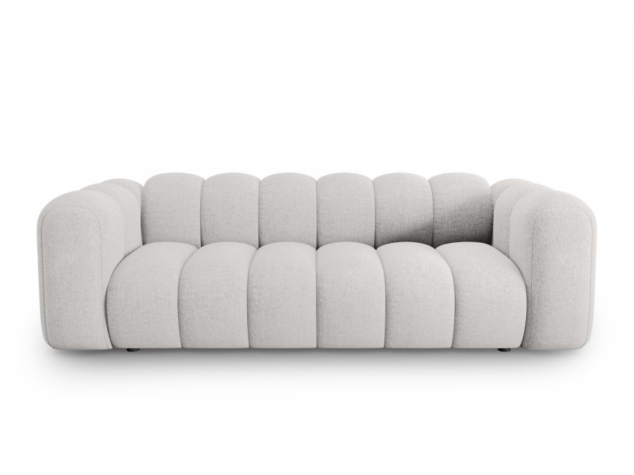 MICADONI Lupin sofa, 3 sder - gr chenille og sort plast