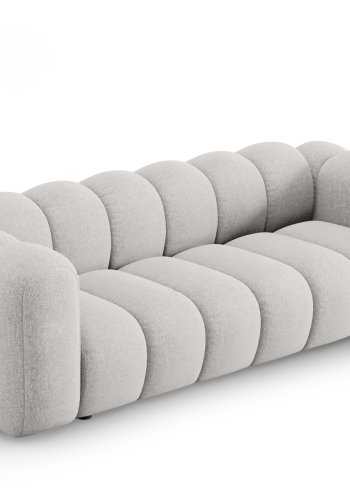 MICADONI Lupin sofa, 3 sder - gr chenille og sort plast