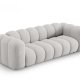 MICADONI Lupin sofa, 3 sder - gr chenille og sort plast