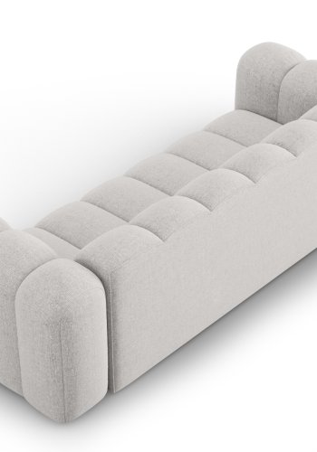 MICADONI Lupin sofa, 3 sder - gr chenille og sort plast