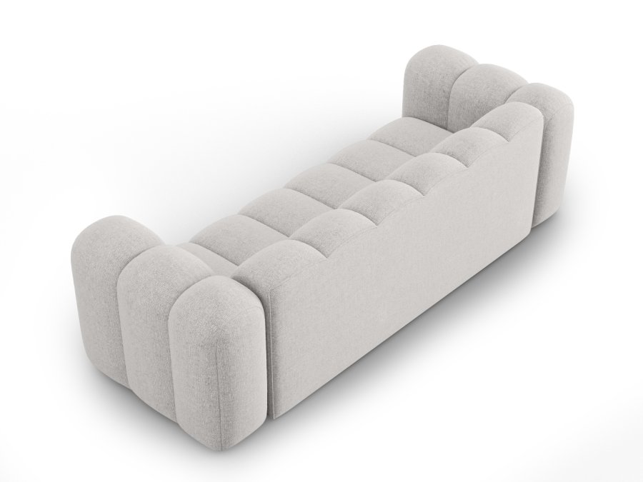 MICADONI Lupin sofa, 3 sder - gr chenille og sort plast