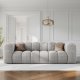 MICADONI Lupin sofa, 3 sder - gr chenille og sort plast