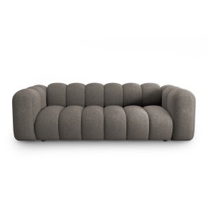 MICADONI Lupin sofa, 3 sder - gr chenille og sort plast