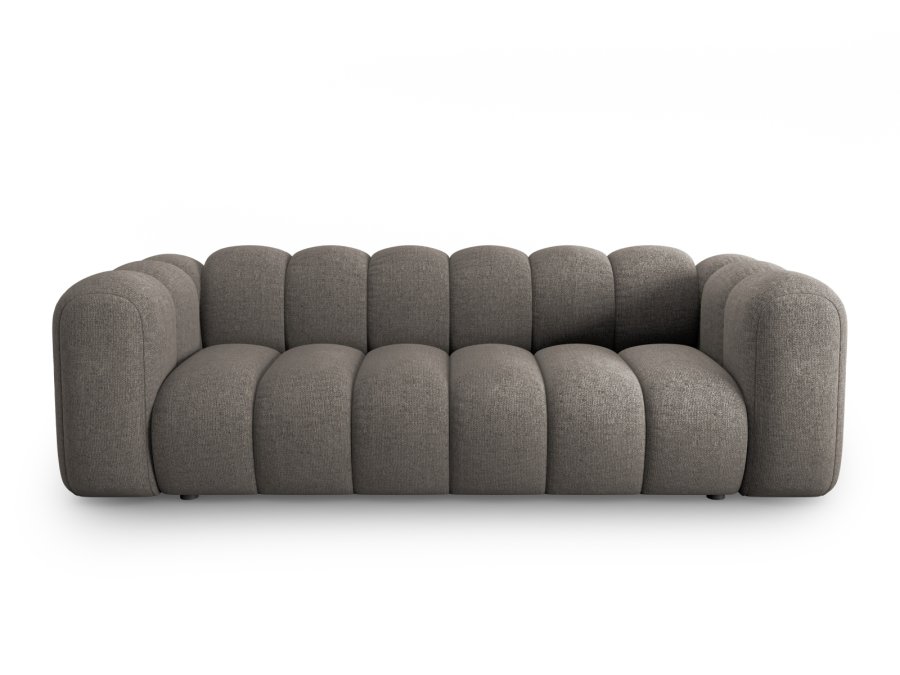 MICADONI Lupin sofa, 3 sder - gr chenille og sort plast