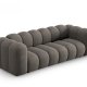 MICADONI Lupin sofa, 3 sder - gr chenille og sort plast