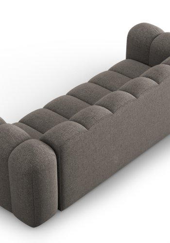 MICADONI Lupin sofa, 3 sder - gr chenille og sort plast