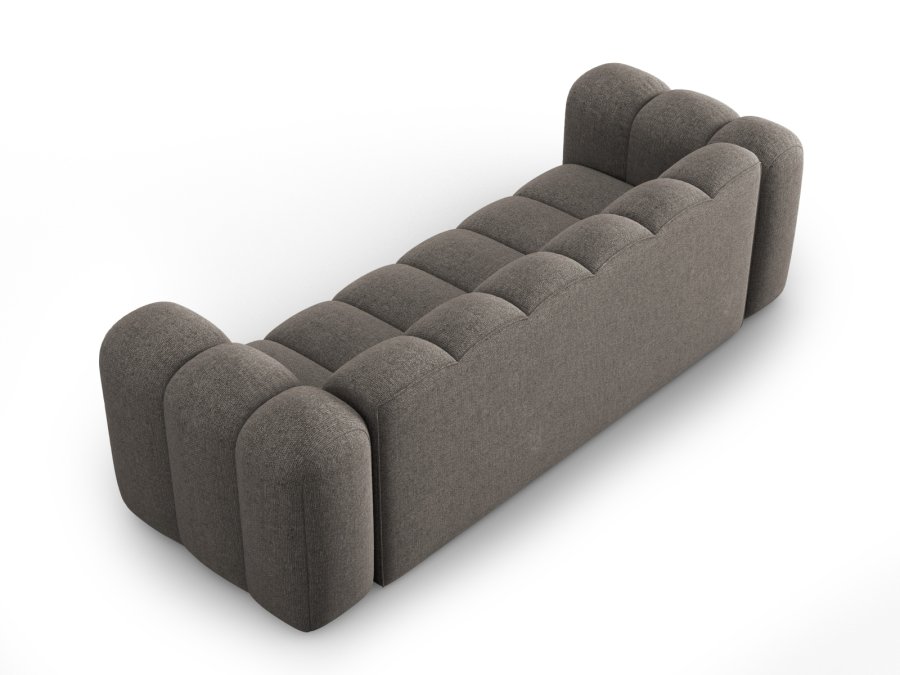 MICADONI Lupin sofa, 3 sder - gr chenille og sort plast