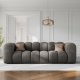 MICADONI Lupin sofa, 3 sder - gr chenille og sort plast