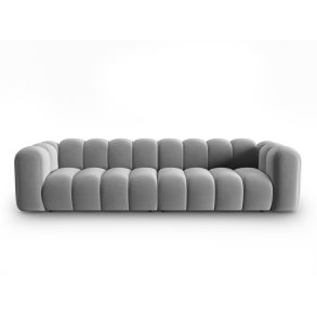 MICADONI Lupin Modul sofa, 4 sder - gr fljl og sort plast
