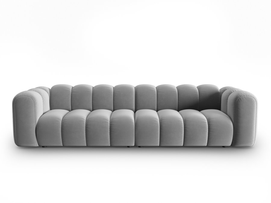 MICADONI Lupin Modul sofa, 4 sder - gr fljl og sort plast
