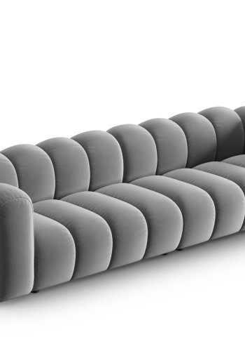 MICADONI Lupin Modul sofa, 4 sder - gr fljl og sort plast