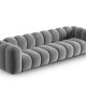 MICADONI Lupin Modul sofa, 4 sder - gr fljl og sort plast