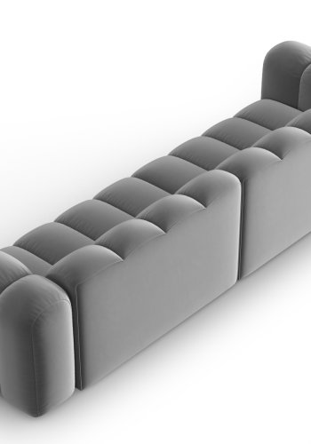MICADONI Lupin Modul sofa, 4 sder - gr fljl og sort plast