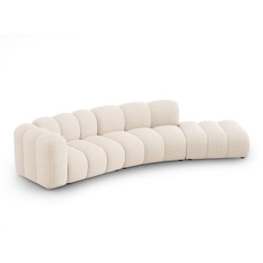 MICADONI Lupin Modul sofa, hjre, 5 sder - beige chenille og sort plast