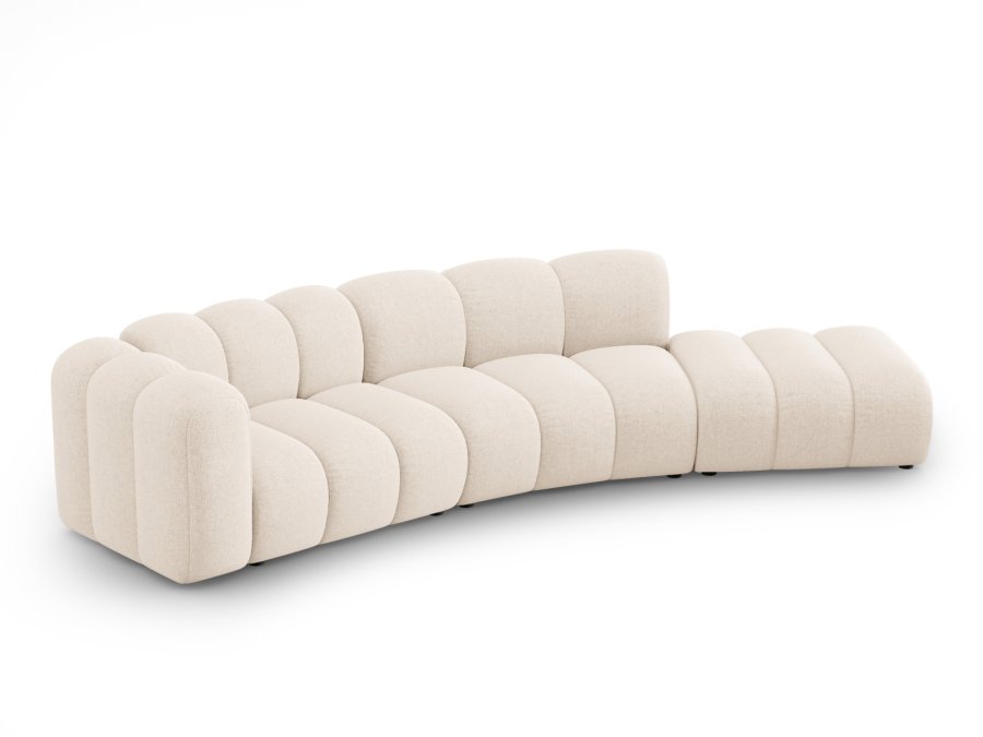 MICADONI Lupin Modul sofa, hjre, 5 sder - beige chenille og sort plast