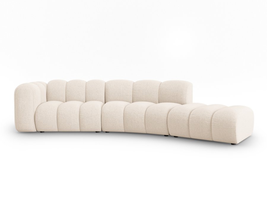 MICADONI Lupin Modul sofa, hjre, 5 sder - beige chenille og sort plast