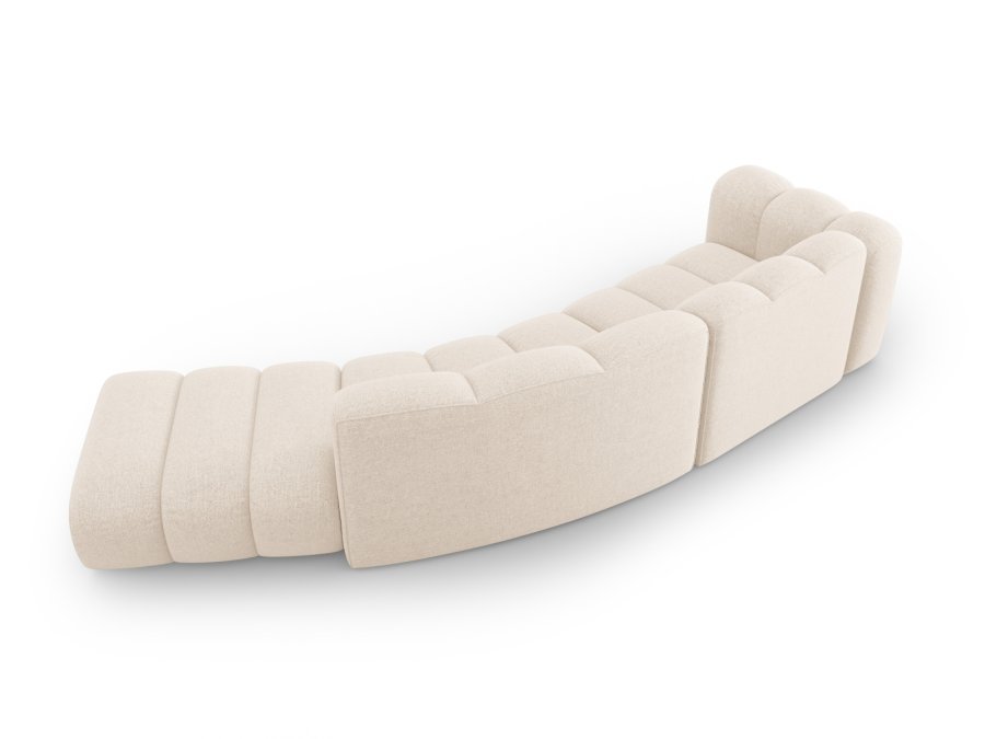 MICADONI Lupin Modul sofa, hjre, 5 sder - beige chenille og sort plast