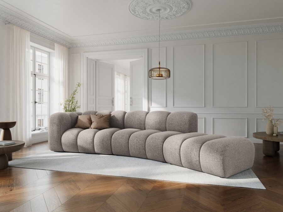 MICADONI Lupin Modul sofa, hjre, 5 sder - beige chenille 