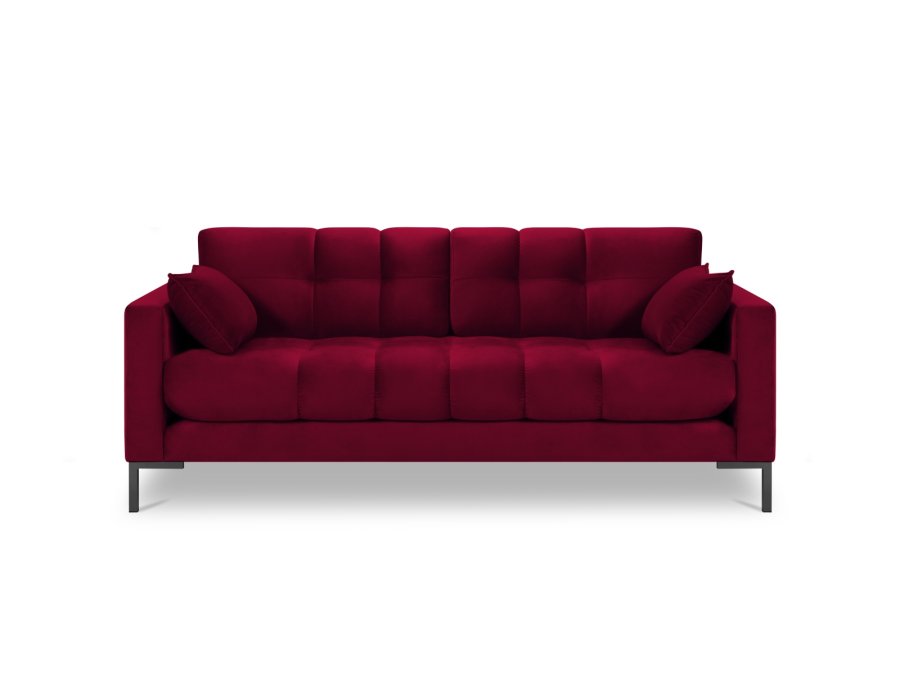 MICADONI Mamaia sofa, 2 sder - rd fljl og sort metal