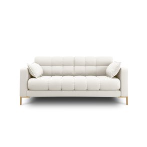 MICADONI Mamaia sofa, 2 sder - beige stof og guld metal