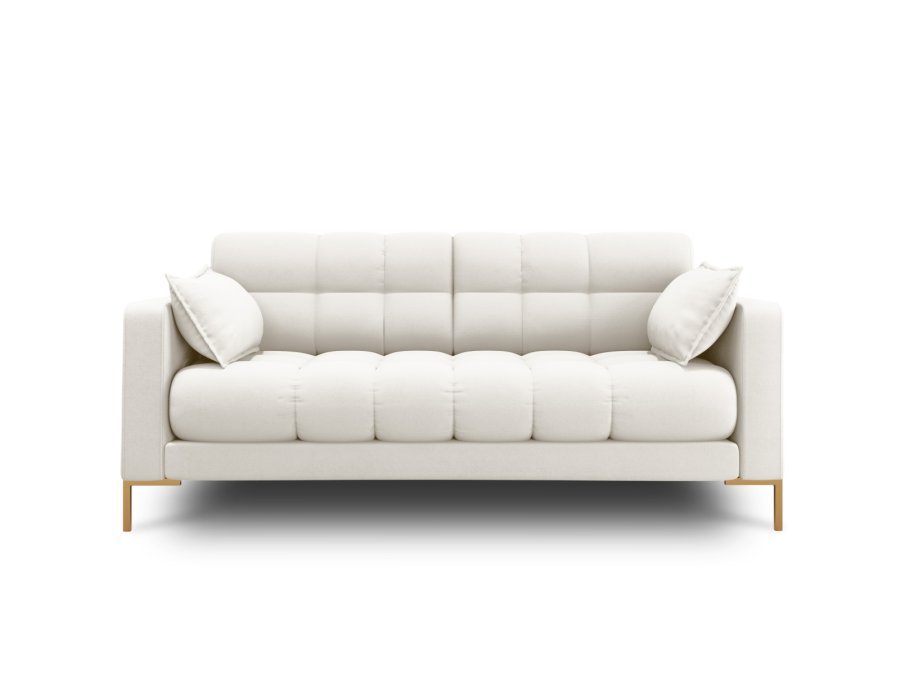 MICADONI Mamaia sofa, 2 sder - beige stof og guld metal