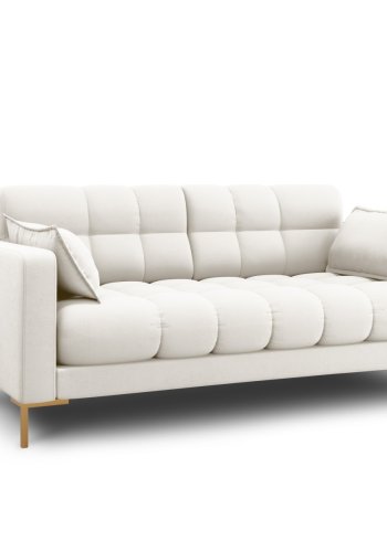 MICADONI Mamaia sofa, 2 sder - beige stof og guld metal