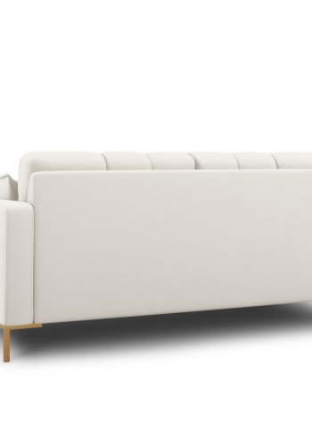 MICADONI Mamaia sofa, 2 sder - beige stof og guld metal