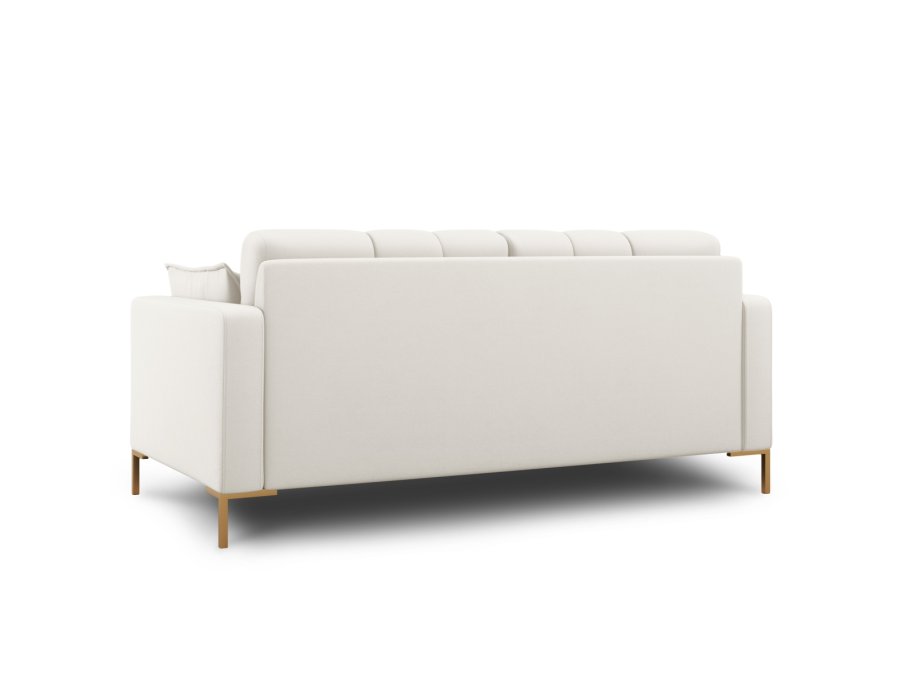MICADONI Mamaia sofa, 2 sder - beige stof og guld metal