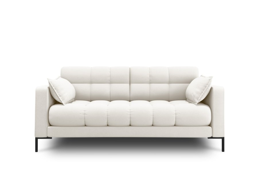MICADONI Mamaia sofa, 2 sder - beige stof og sort metal